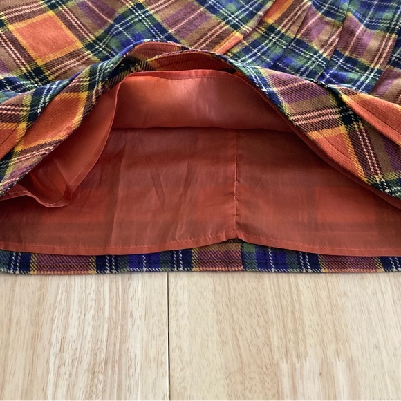 Plenty by Tracy Reese Vibrant Plaid  Wool Blend Multicolor Tulip Skirt Size 12 - Picture 5 of 8